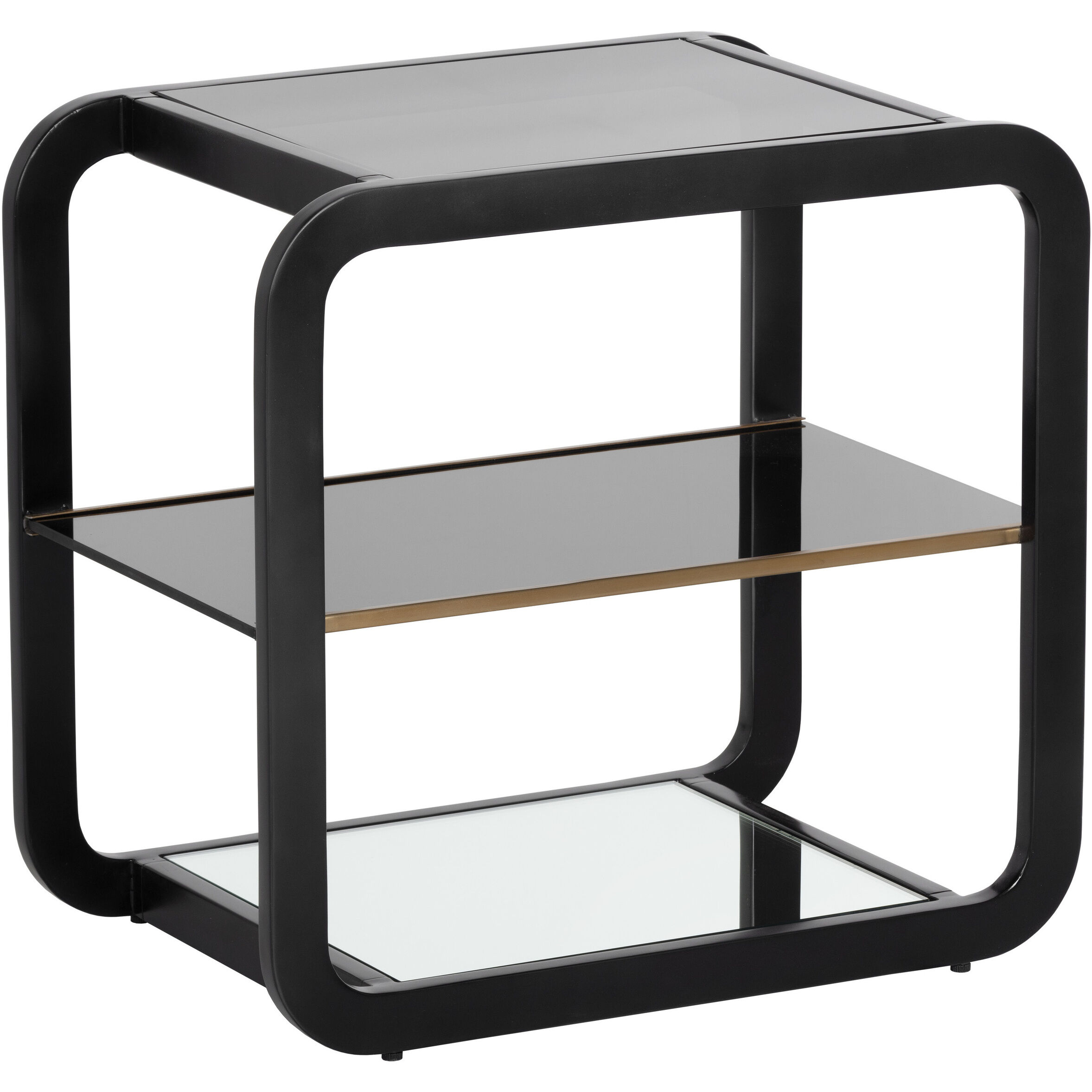 Ambretta 23.5 X 22.25 inch Black / Smoke Grey Side Table